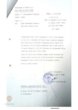 Surat dari Bapak R. Slamet  Tohbrojo ,SH selaku Ketua Panwaslak II Kab. Dati II Kulon Progo kepad...