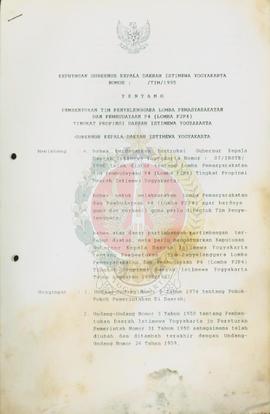 Keputusan Gubernur Kepala Daerah Istimewa Yogyakarta Nomor: - /TIM/1995 tentang Pembentukan Tim P...