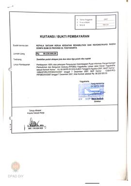Kendali Kelengkapan Pengadaan Barang dan Jasa Rehab Rekons DIPA TA. 2007 dengan No.SPM 00339/XII/...