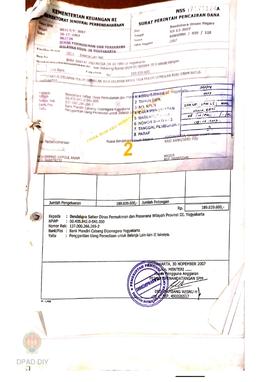 Surat Perintah Pencarian Dana kepada Bendahara Satker Dinas Permukiman dan Prasarana Wilayah Prov...