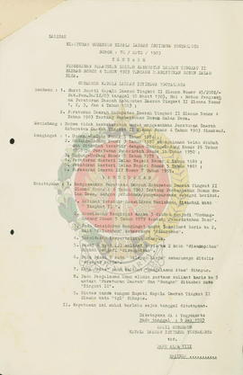 Salinan  Keputusan Gubernur Kepala Daerah Istimewa Yogyakarta nomor: 76/KPTS/1983 tentang pengesa...