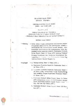 Keputusan Mendagri Nomor 240 tahun 1980 tentang Pedoman Organisasi dan Tatakerja Sekwilda Tingkat...
