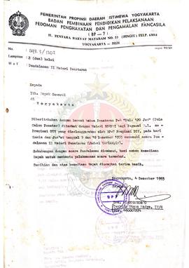 Bendel Surat dari Kepala BP-7 Provinsi Daerah Istimewa Yogyakarta Kepala Suwardi dan kawan-kawan ...