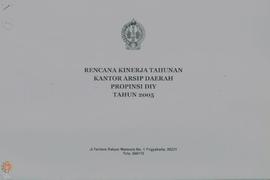 Rencana Kinerja Tahunan Kantor Arsip Daerah Provinsi DIY Tahun 2005 - 2006