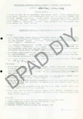 Surat Keputusan Gubernur Kepala Daerah Istimewa Yogyakarta  Nomor: 200/ldz/KPTS/1986 tentang pemb...