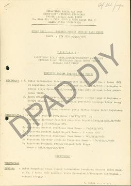Surat Keputusan Pimpinan Proyek Irigasi Kaliprogo Nomor : 17 B/ Kpts/1986 tentang pembayaran biay...