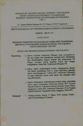 . Keputusan Kepala BP-7 Propinsi Daerah Istimewa Yogyakarta No 188  43/1301 Tanggal 17 September ...