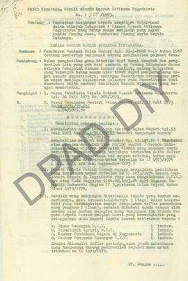 Surat Keputusan Kepala Daerah DIY NO. 358/1973 tentang pemberian tunjangan kepada sementara kalur...