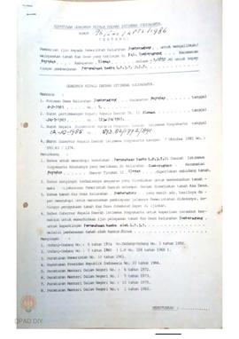 Surat Keputusan Gubernur Kepala Daerah DIY No. 96/Idz/KPTS/1986 tanggal 27 Januari 1986 tentang P...