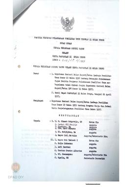 Surat Panitia Pengawas Pelaksanaan Pemilu  Dati II Kulon Progo kepada Sekretaris PPD II Kabupaten...