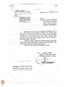 Surat nomor K/I. 24/1279/78 dari Kepala Daerah DIY kepada Kepala Direktorat Ketertiban Umum Sekda...