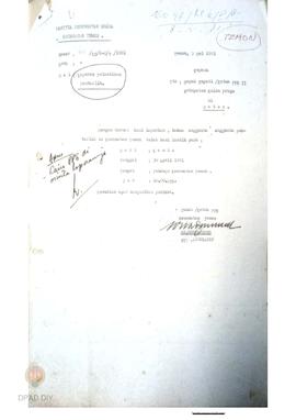 Laporan Pelantikan Pantarlih No: 43/Lc/2.2/V/1981 dari Panitia Pemungutan Suara Kecamatan Temon
