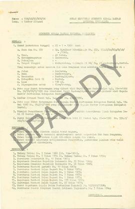 Surat Keputusan Gubernur Kepala  Daerah Istimewa Yogyakarta Nomor : 558/SK/HP/BPN/1990 tanggal 30...