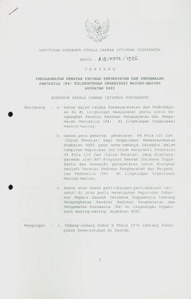Surat Keputusan Gubernur Kepala Daerah Istimewa Yogyakarta Nomor 218/KPTS/1996 tentang Pengangkat...