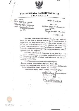Surat permohonan penghapusan kendaraan sebagai inventaris sebanyak 14 buah dari Bupati Kepala Dae...