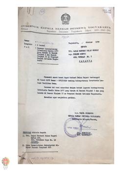 Surat Sekwilda kepada Mendagri UP. Dirjen Sospol di Jakarta tentang pengiriman laporan barang-bar...