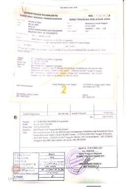 Surat Perintah Pencairan Dana kepada PT. Titimatra Tujutama untuk Pembayaran Invoice I, II dan II...