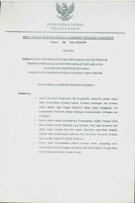 Keputusan Bupati Kepala Daerah Tingkat II, Sleman, Nomor 94/Kep.KDH/1998 Tentang Pembentukan Tim ...