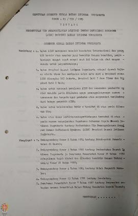 Surat Keputusan Gubernur Kepala Daerah Istimewa Yogyakarta Nomor : 83/TIM/1993 tentang Pembentuka...
