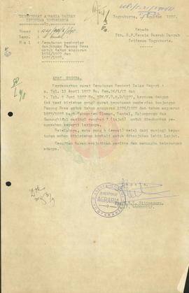 Keputusan, pemberian tunjangan pamong desa untuk Tahun Anggaran 1976/1977 dan 1977/1978