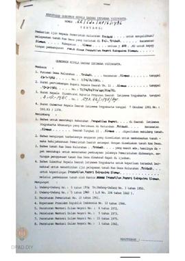 Surat Keputusan Gubernur Kepala Daerah DIY No. 22/Idz/KPTS/1986 tanggal 14 Januari 1986 tentang P...