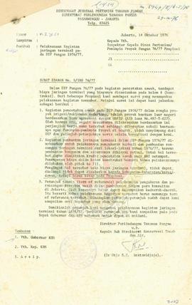 Surat edaran No 5/IRS.1976/1977 tentang pelaksanaan kegiatan jaringan teminal pada DIP Pangan 197...