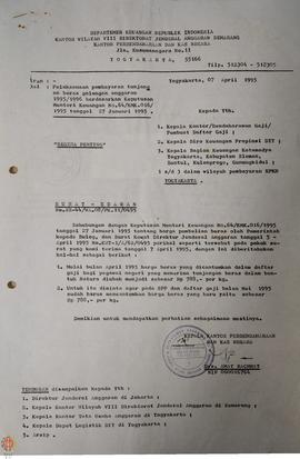 Surat Edaran dari Kantor Perbendaharaan dan Kas Negara Yogyakarta perihal pelaksanaan pembayaran ...