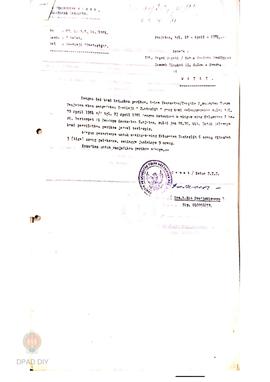 Surat PPS Kecamatan Panjatan No: 80/LC 2/IV/1981 tentang Santiaji Pantarlih.