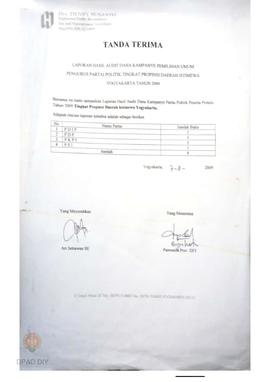 Laporan Hasil Audit Dana Kampanye Pemilu   Pengurus Parpol tingkat Provinsi DIY Tahun 2009 dari P...