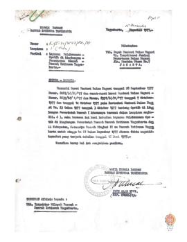 Surat Wakil Kepala Daerah Provinsi DIY No. K1/ I. 30/ 3533/ Rhs/ 78 kepada Mendagri Up. Irjen Dep...