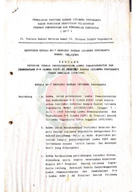 Keputusan Kepala BP-7 Provinsi Daerah Istimewa Yogyakarta Nomor: 188.43/644 tentang Petunjuk Tekn...