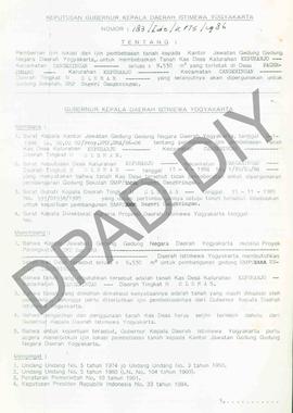 Surat Keputusan Gubernur Kepala Daerah Istimewa Yogyakarta           Nomor : 183/ldz/KPTS/1986 te...