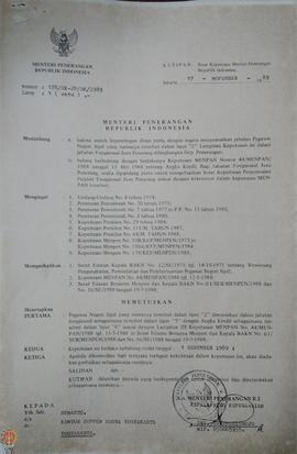 Bendel Kutipan Surat Keputusan Menteri Penerangan Republik Indonesia Nomor : 178/SK-JP/BK/1989 me...