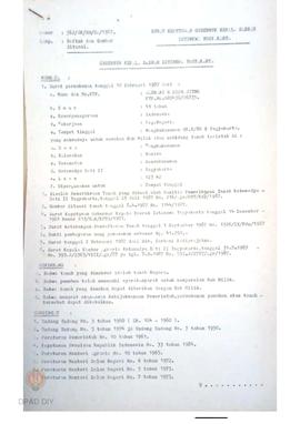 Surat Keputusan Gubernur Kepala Daerah DIY No. 562/SK/HM/DA/1987 tanggal 8 Oktober 1987 tentang p...