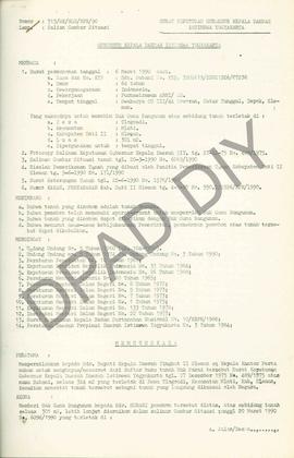 Surat Keputusan Gubernur Kepala  Daerah Istimewa Yogyakarta Nomor: 515/SK/HGB/BPN/1990 tanggal 30...