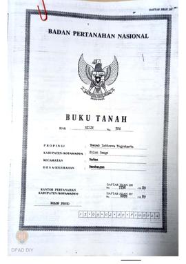 Buku Hak Milik tanah No. 524 dan 525 atas nama KGPAA Pakualam VIII di Kecamatan Wates Desa Bendungan