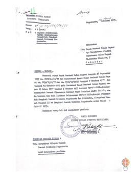Surat Wakil Kepala Daerah Provinsi DIY No. K1/ I. 30/ 584/ Rhs/ 79 kepada Mendagri Up. Irjen Depd...