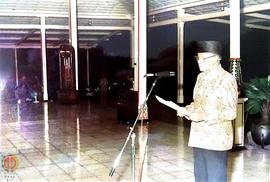 Pejabat Gubernur DIY Sri Paku Alam VIII memberikan Sambutan dalam rangka jamuan makan malam denga...
