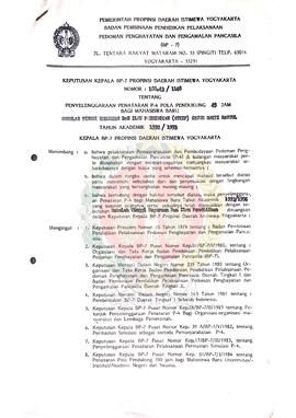Keputusan Kepala BP-7 Provinsi Daerah Istimewa Yogyakarta Nomor 188.43/1148 tentang Penyelenggara...