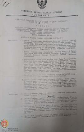 Surat Keputusan Gubernur Kepala Daerah Istimewa Yogyakarta Nomor: 248/KPTS/1994 tentang Penunjuka...