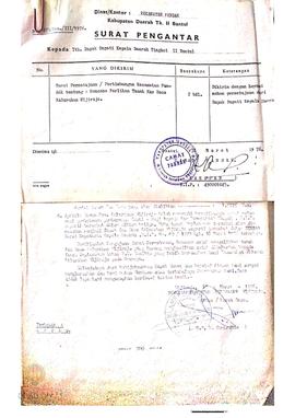 Surat dari Lurah Desa Wijirejo No. 035/ UM/ 1976 tanggal 25 Maret 1976 kepada Camat Pandak, perih...