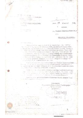 Surat  rekomendasi dari secretariat Negara RI No. B.307/ Sekbang/ 3/ 1985 tanggal 13 Maret 1985 k...