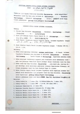 Surat Keputusan Gubernur Kepala Daerah DIY No. 41/Idz/KPTS/1986 tanggal 20 Januari 1986 tentang P...