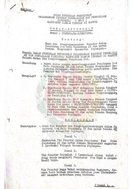 Surat Keputusan BP-7 Kabupaten Daerah Tingkat II Bantul Nomer : 07/KPTS/BP-7/BT/1982 tentang Nama...