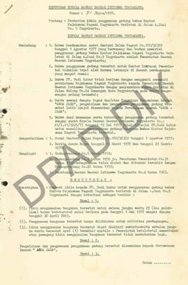 Keputusan Kepala Daerah Daerah Istimewa Yogyakarta Nomor : 71/ Kpts/ 1978 tentang pemberian izin ...