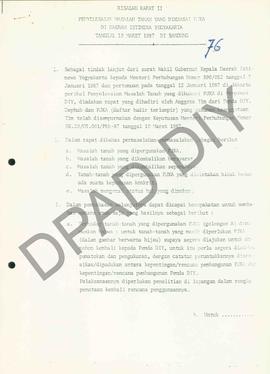 Notulen rapat II tanggal 19 Maret 1987 di Bandung dalam acara penyelesaian masalah yang dikuasai ...
