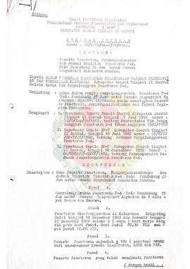 Surat Keputusan BP-7 Kabupaten Daerah Tingkat II Bantul Nomer : 20/KPTS/BP-7/BT/1982 tentang Pese...