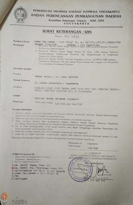 Berkas surat perihal permintaan izin penelitian mahasiswa atas nama Hamdan Daulay dkk guna penyus...