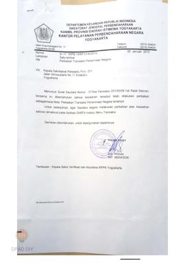 Surat No S-14/WPB.15/KP.0130/2010 tentang Perbaikan Transaksi Penerimaan Negara.