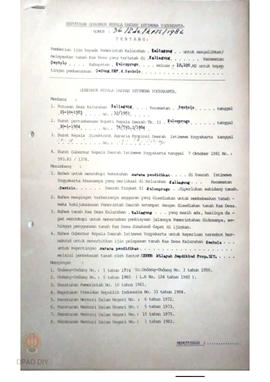 Surat Keputusan Gubernur Kepala Daerah DIY No. 36/Idz/KPTS/1986 tanggal 20 Januari 1986 tentang P...
